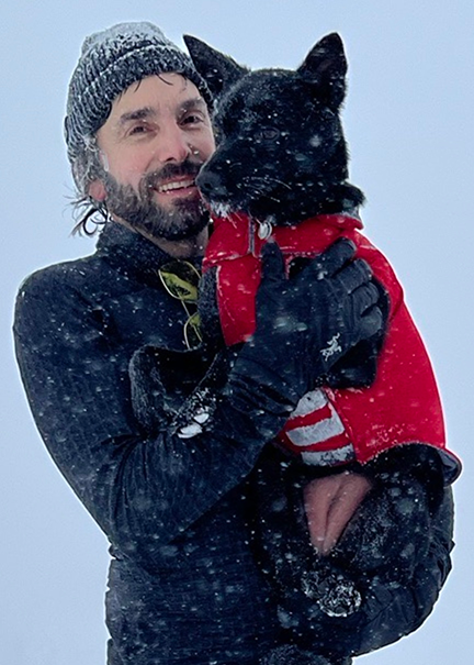 Jeremiah Klein with his dog, Grace